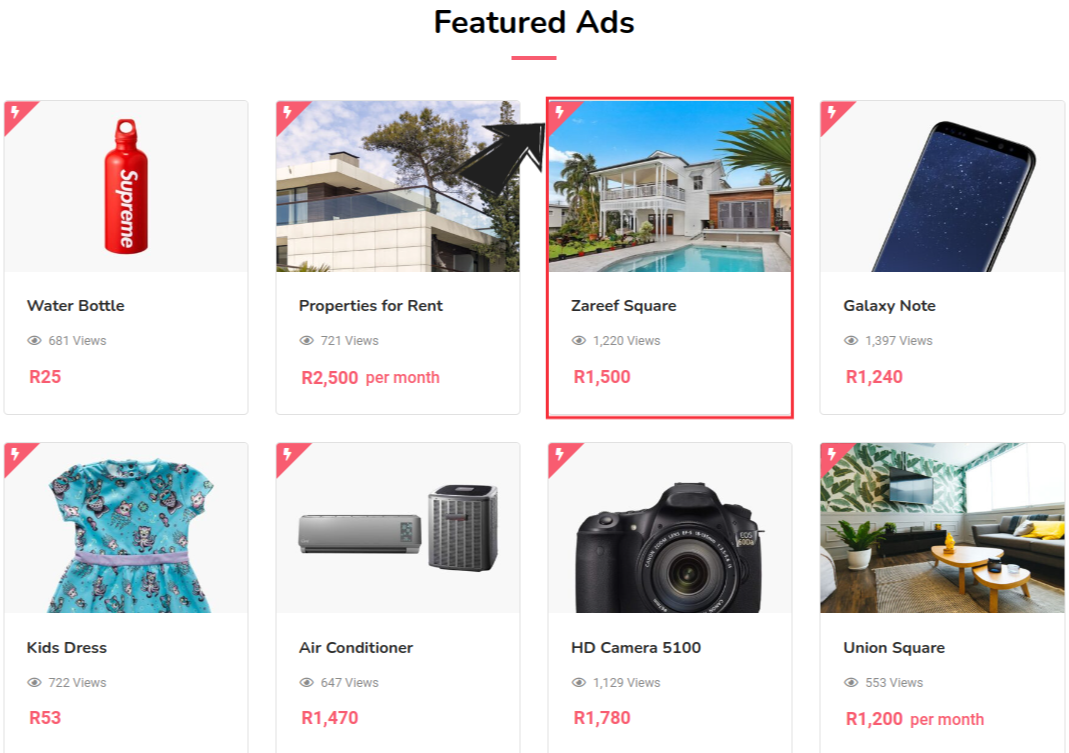 Featured Ad Homepage